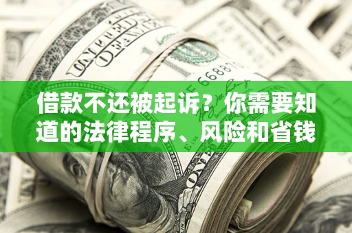 济南借款不还被起诉？你需要知道的法律程序、风险和省钱技巧